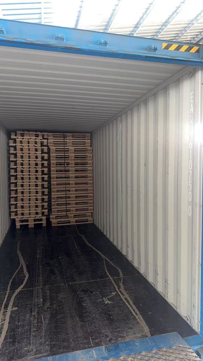 Pallet collars loaded in shipping container