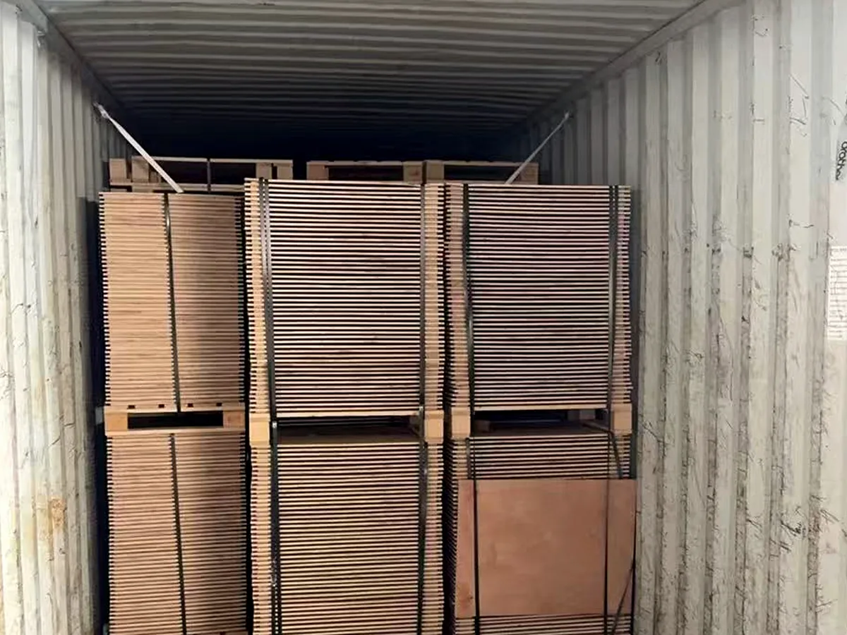 Pallet collar bundles secured inside a container